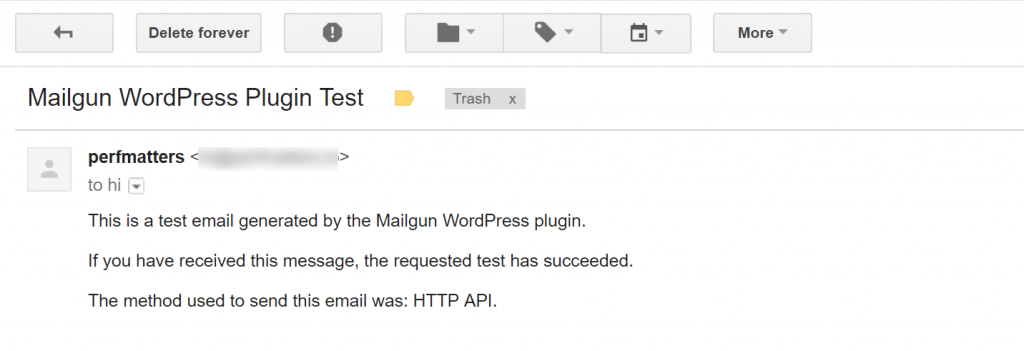 Email de prueba de Mailgun