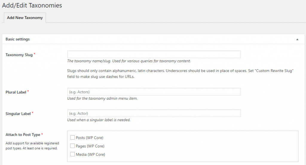 Crear una taxonomía personalizada con Custom Post Type UI