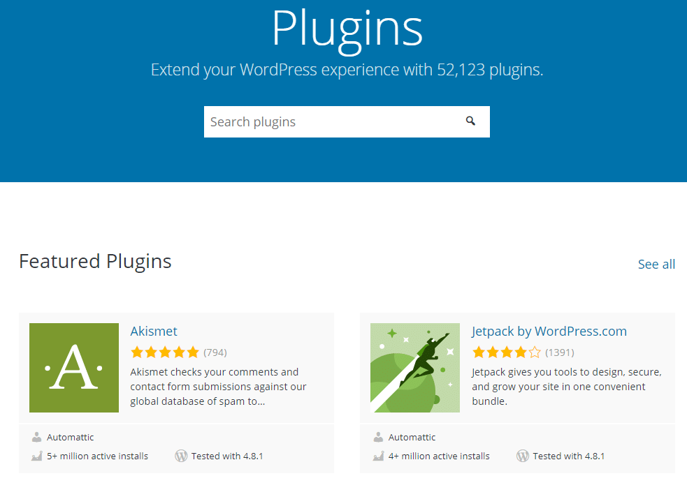 Un vistazo al directorio de WordPress plugins.org