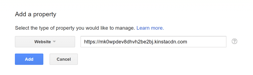 Agregar Kinsta CDN a Google Search Console