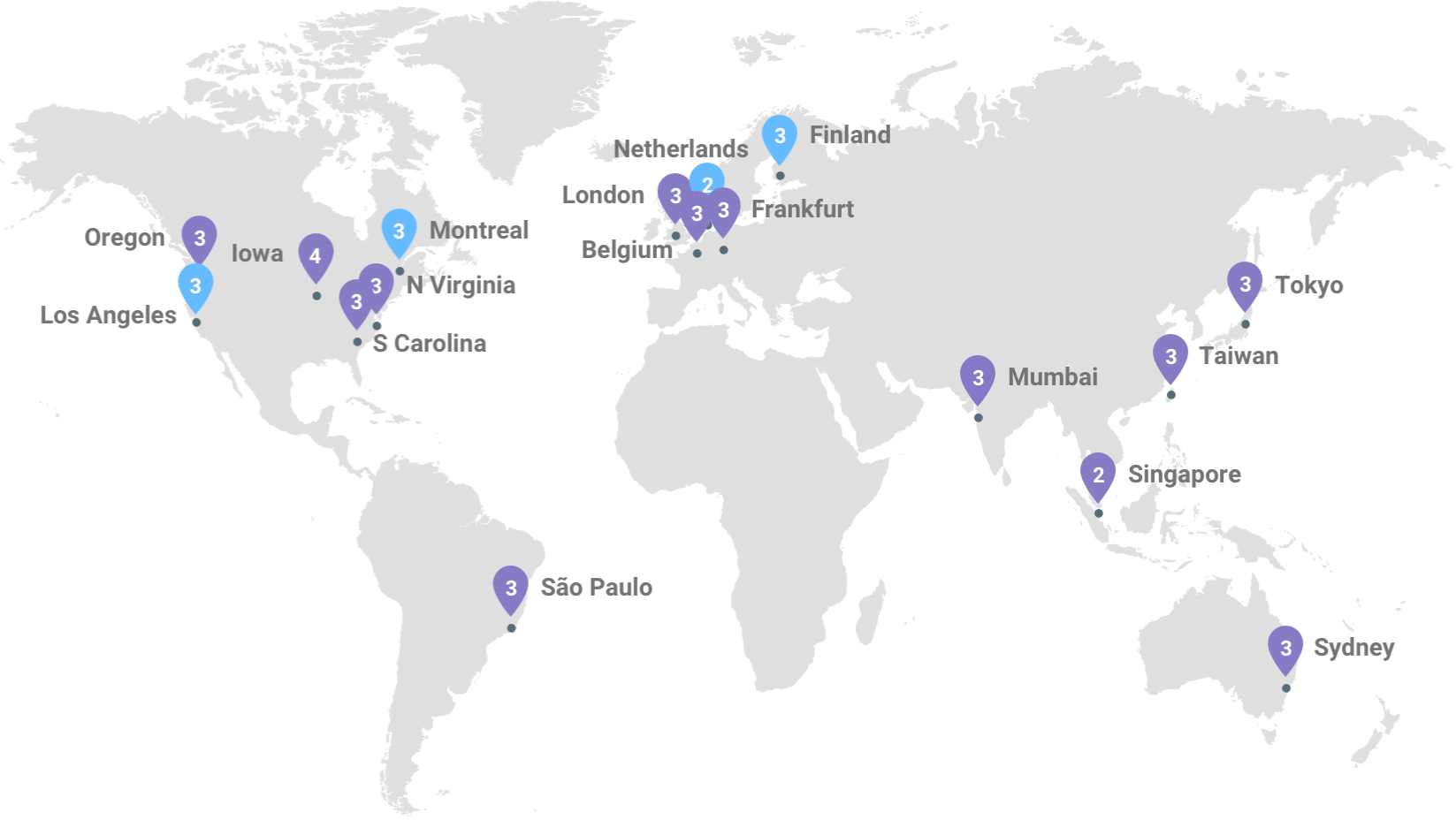 Ubicaciones de centros de datos de Google Cloud