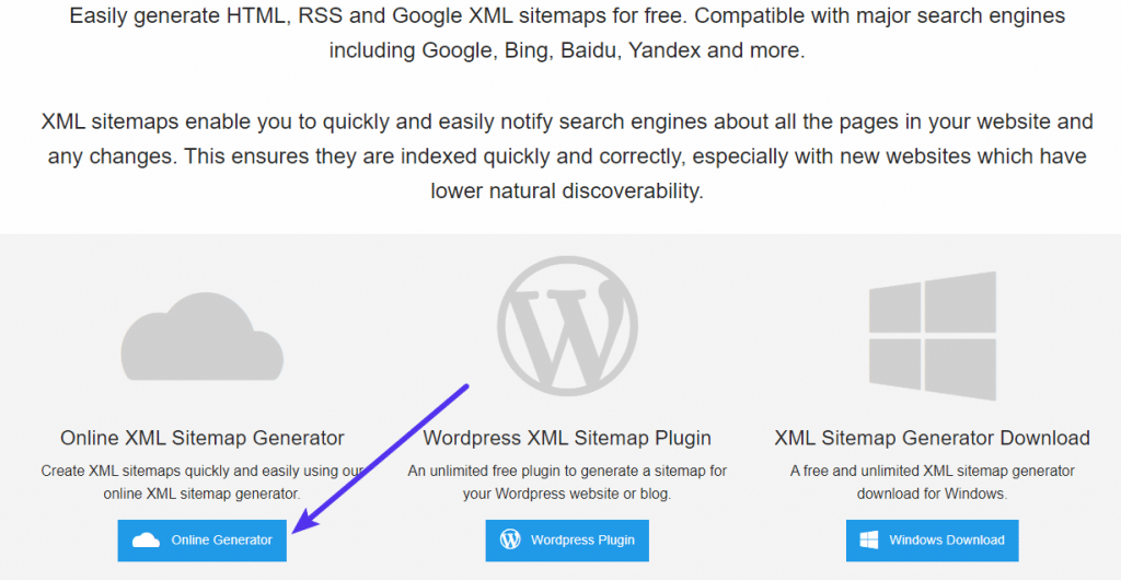 Usando el XML Sitemap Generator