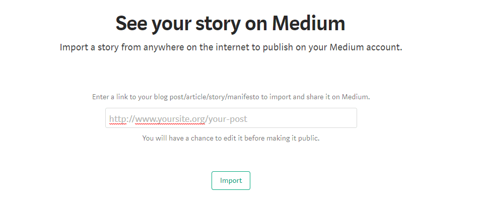 La herramienta importadora de Medium