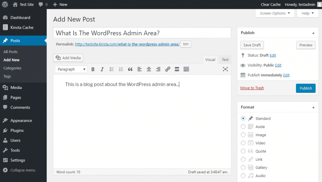 El editor de WordPress 