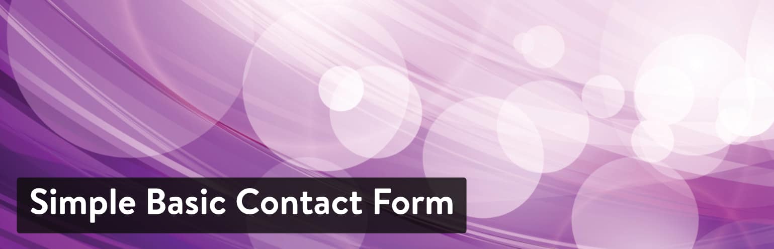 Simple Basic Contact Form WordPress plugin