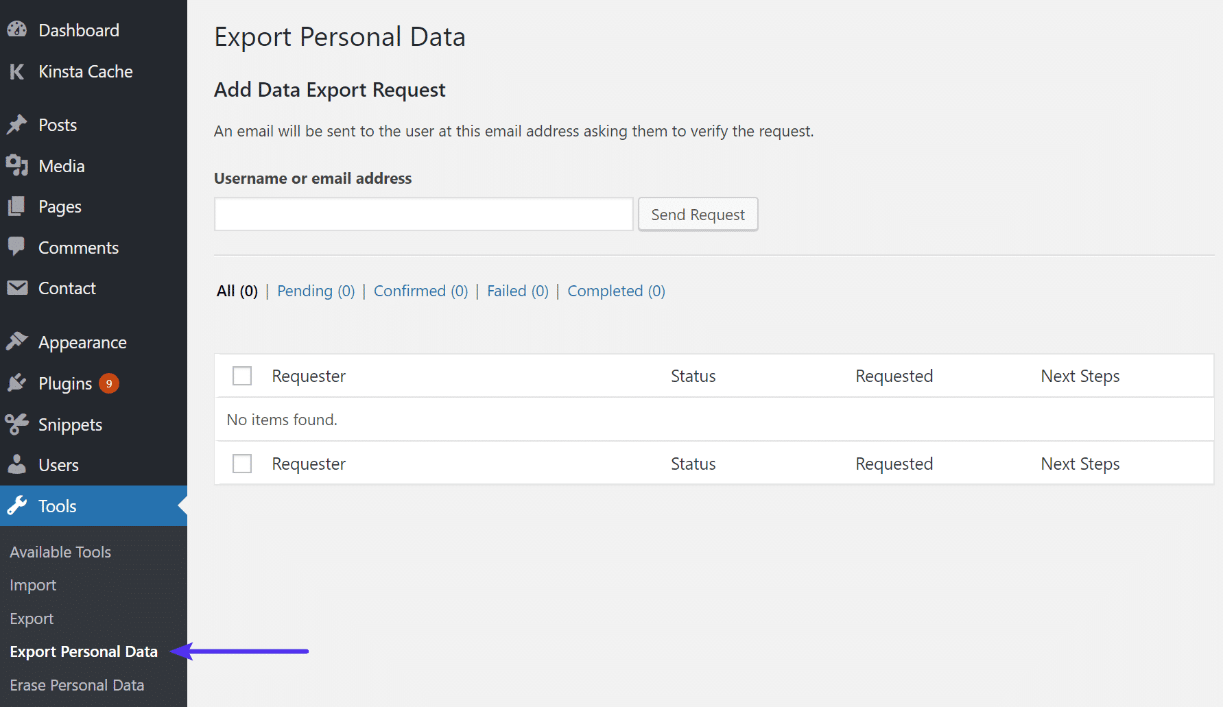 Exportar datos personales