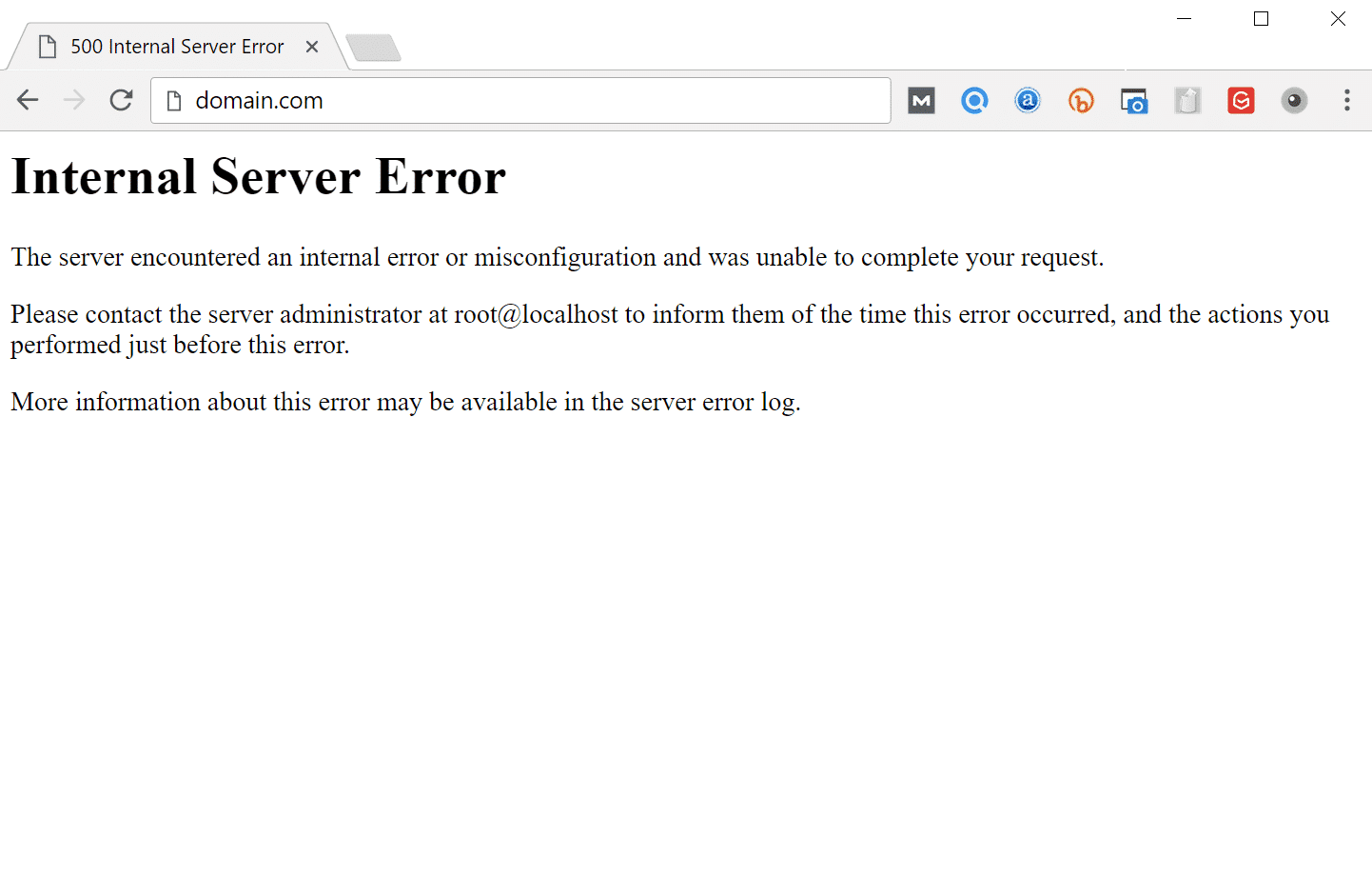Error interno del servidor