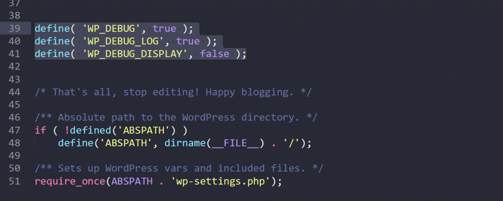 Active el registro de depuración en WordPress