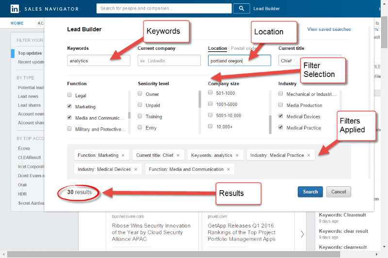 Constructor de Leads del LinkedIn Sales Navigator