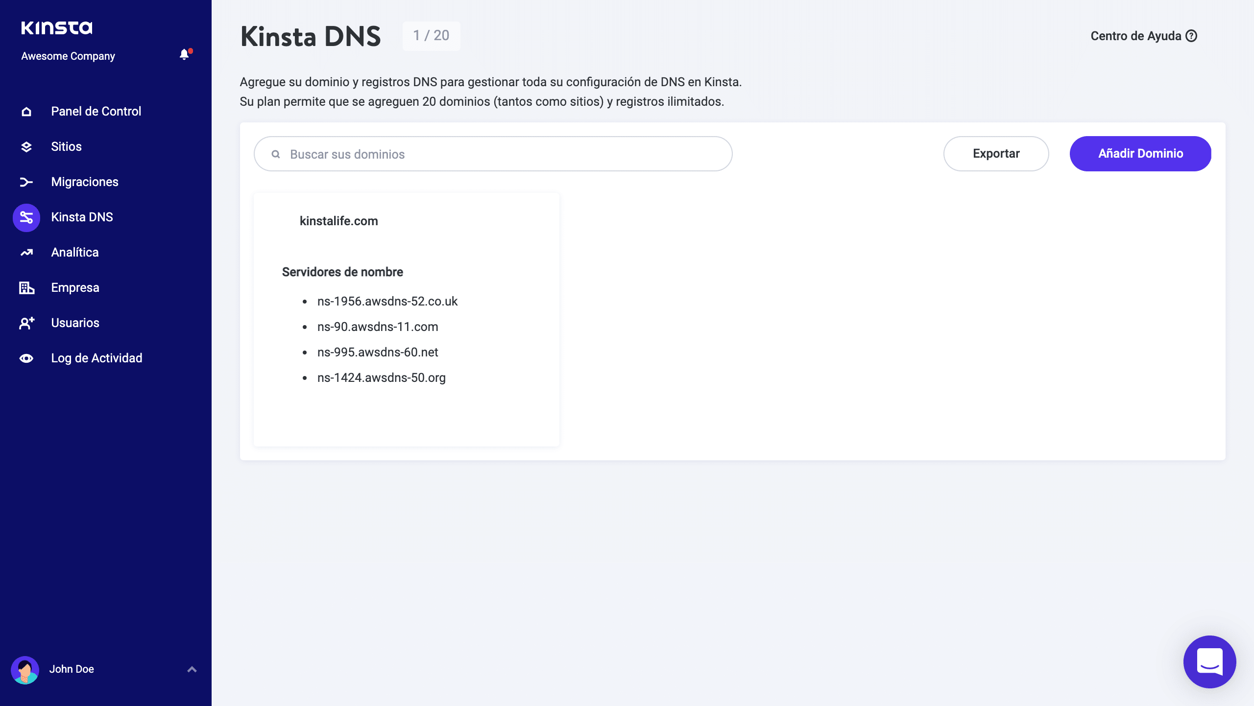 Kinsta DNS