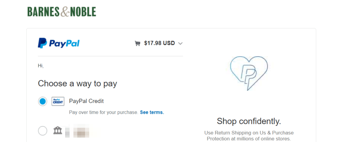 Métodos de pago de PayPal