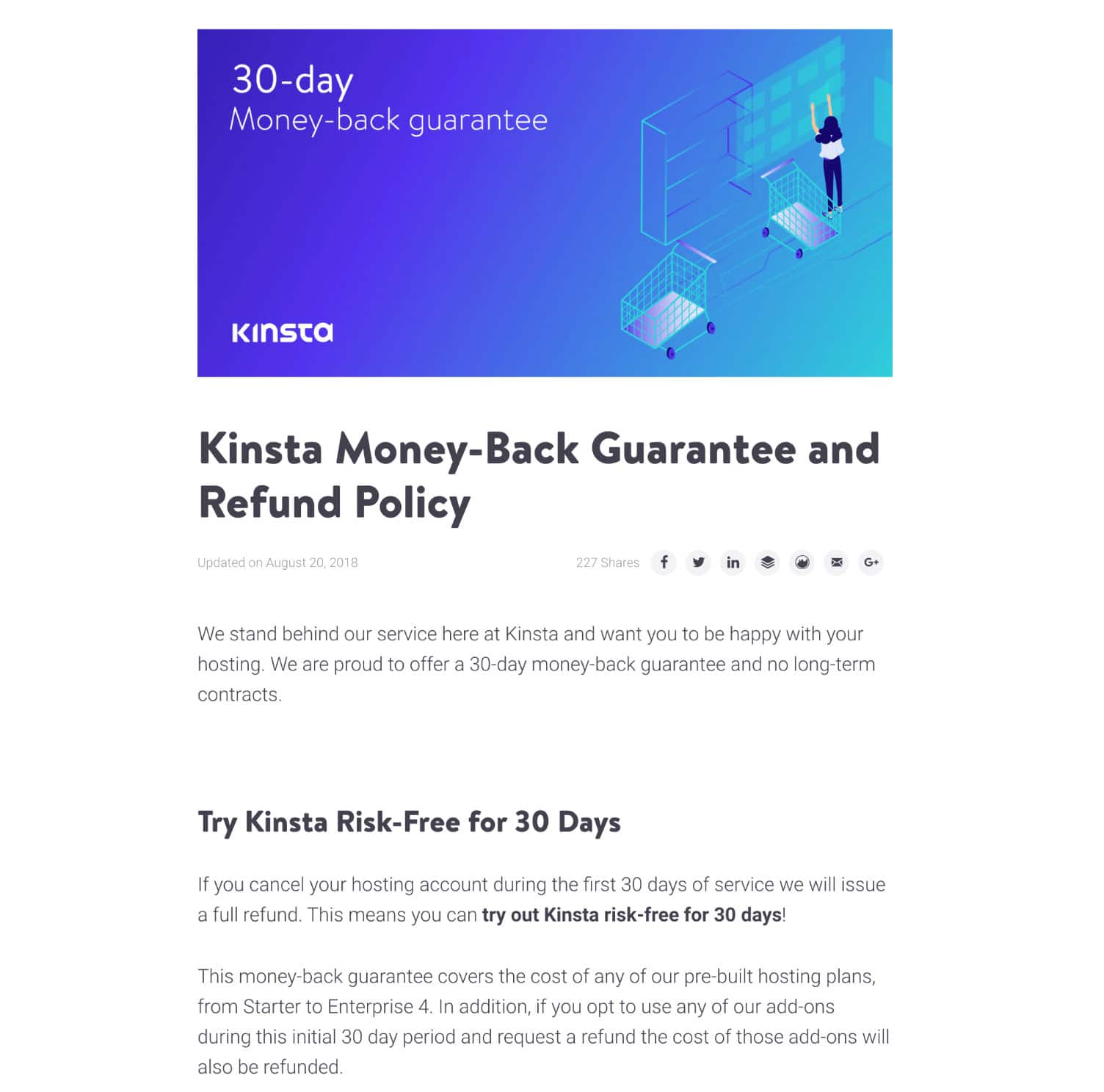 Reembolsos de Kinsta