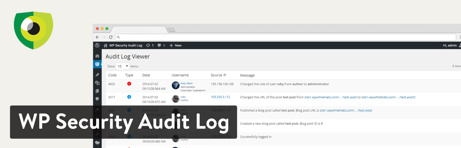 WP Security Audit Log plugin