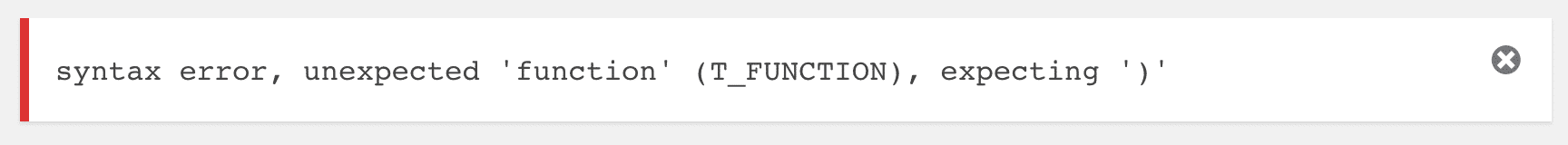 Error de sintaxis