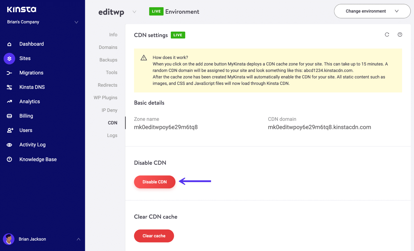 Disable CDN