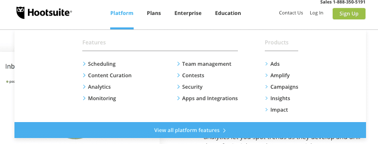 Ejemplo de plataforma y planes