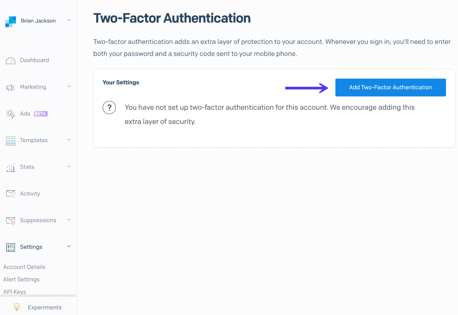 Autentificación de dos pasos de SendGrid