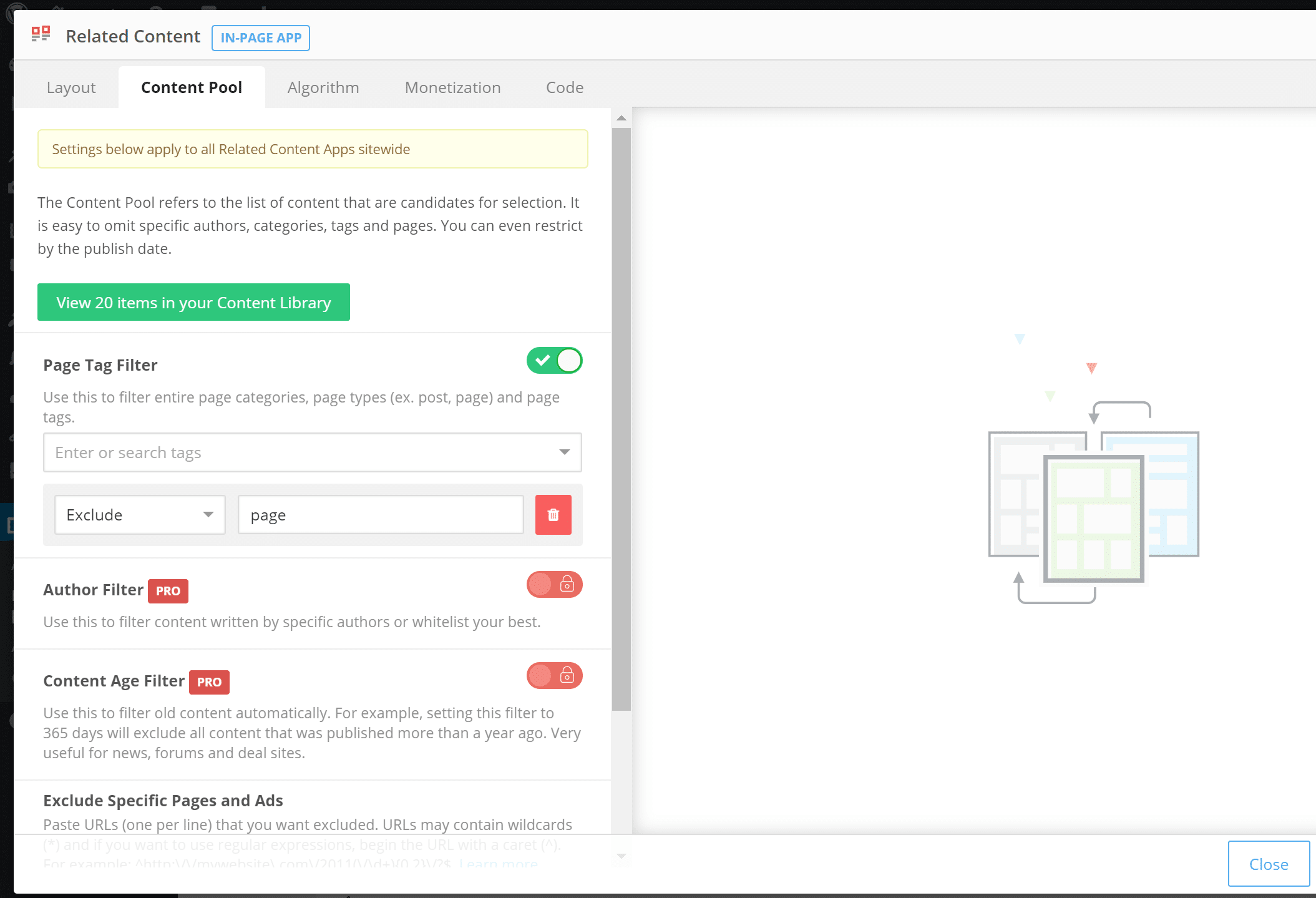 Como elegir que contenido puede ser incluido