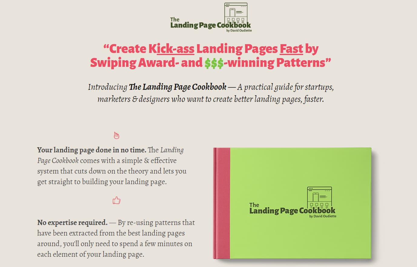 El ebook de recetas para hacer landing pages