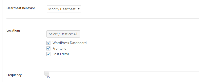 Frecuencia del plugin de Heartbeat Control