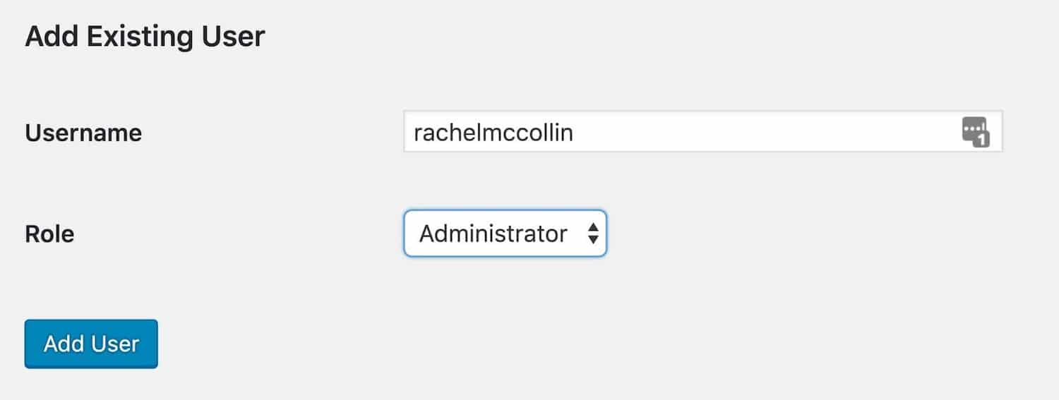 Añadir un nuevo usuario como administrador del sitio