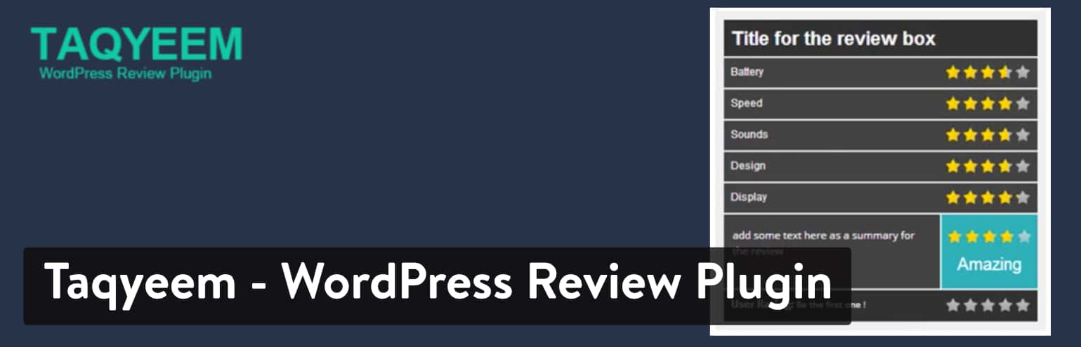 Los Mejores Plugins de Reseñas de WordPress: Taqyeem
