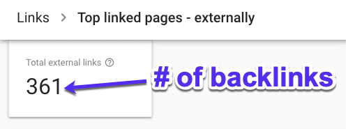 Comprobar el número de backlinks en Google Search Console