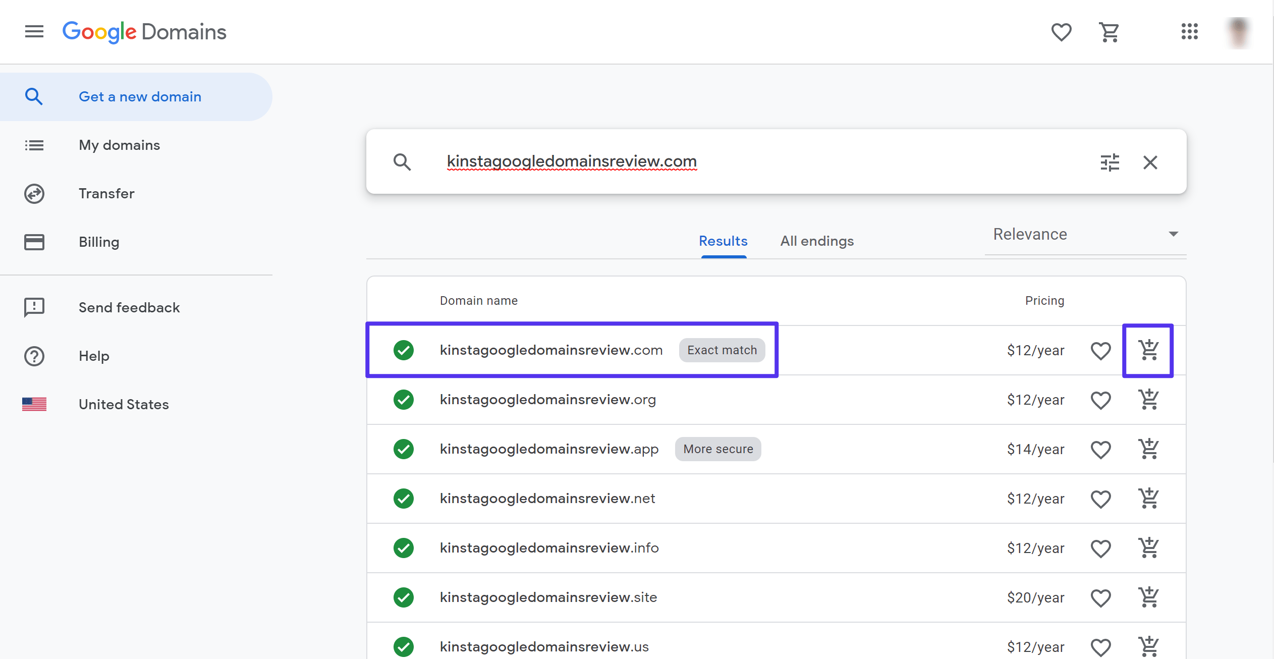 Comprobar la disponibilidad del dominio