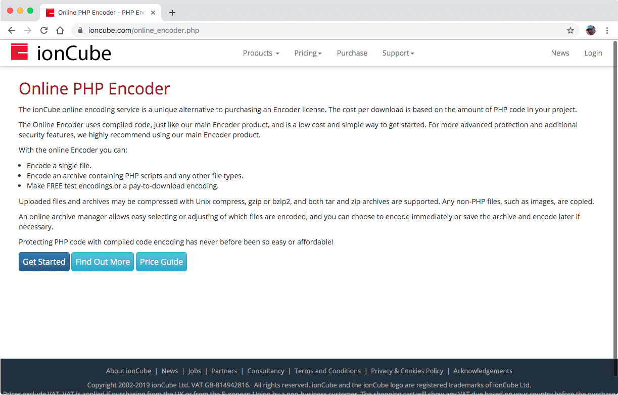 Codificador ionCube en línea