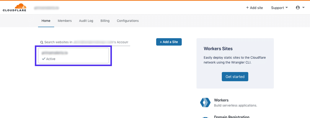 El tablero de mandos de Cloudflare