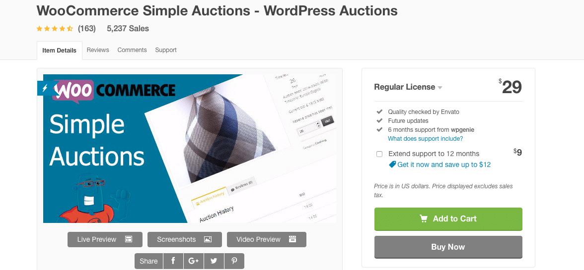 woocommerce simple auctions