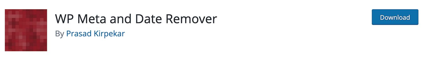 WP Meta and Date Remover plugin