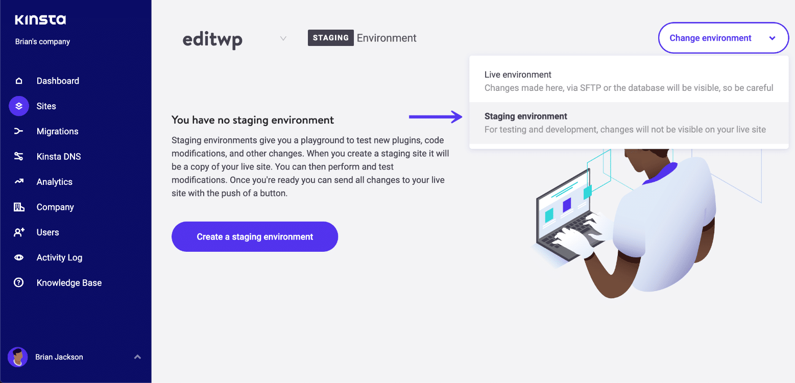 Crear un entorno de preparación de WordPress