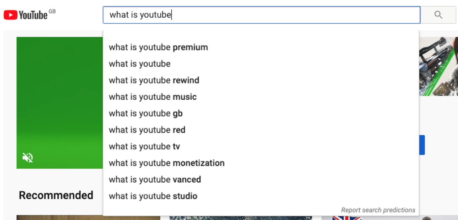 La búsqueda en YouTube funciona como Google