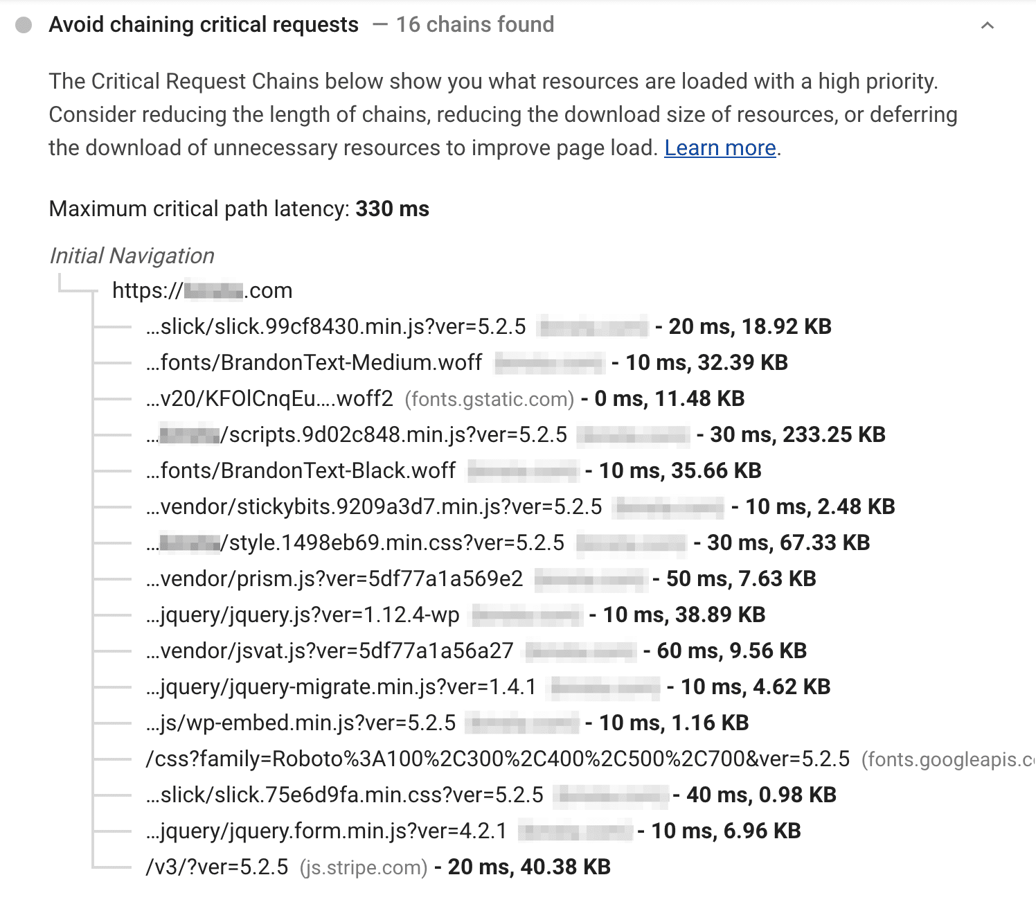 Evitar encadenar las recomendaciones de las solicitudes críticas