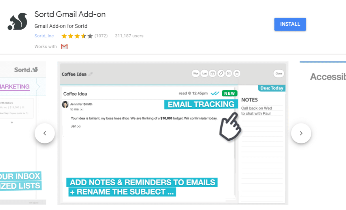 sortd gmail addon 1