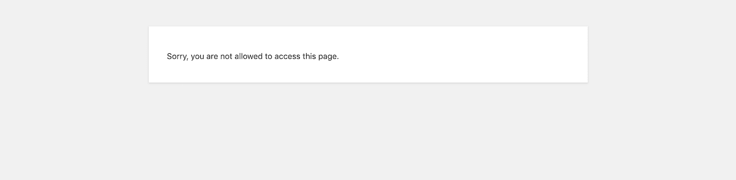 El mensaje de error "Lo siento, no se le permite acceder a esta página"