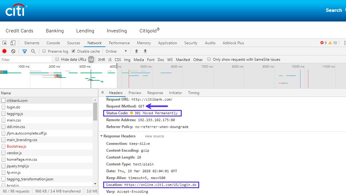 El encabezado de la respuesta de localización define el URL de redireccionamiento