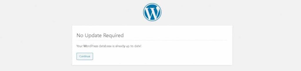 El error "la base de datos ya está actualizada" en WordPress.