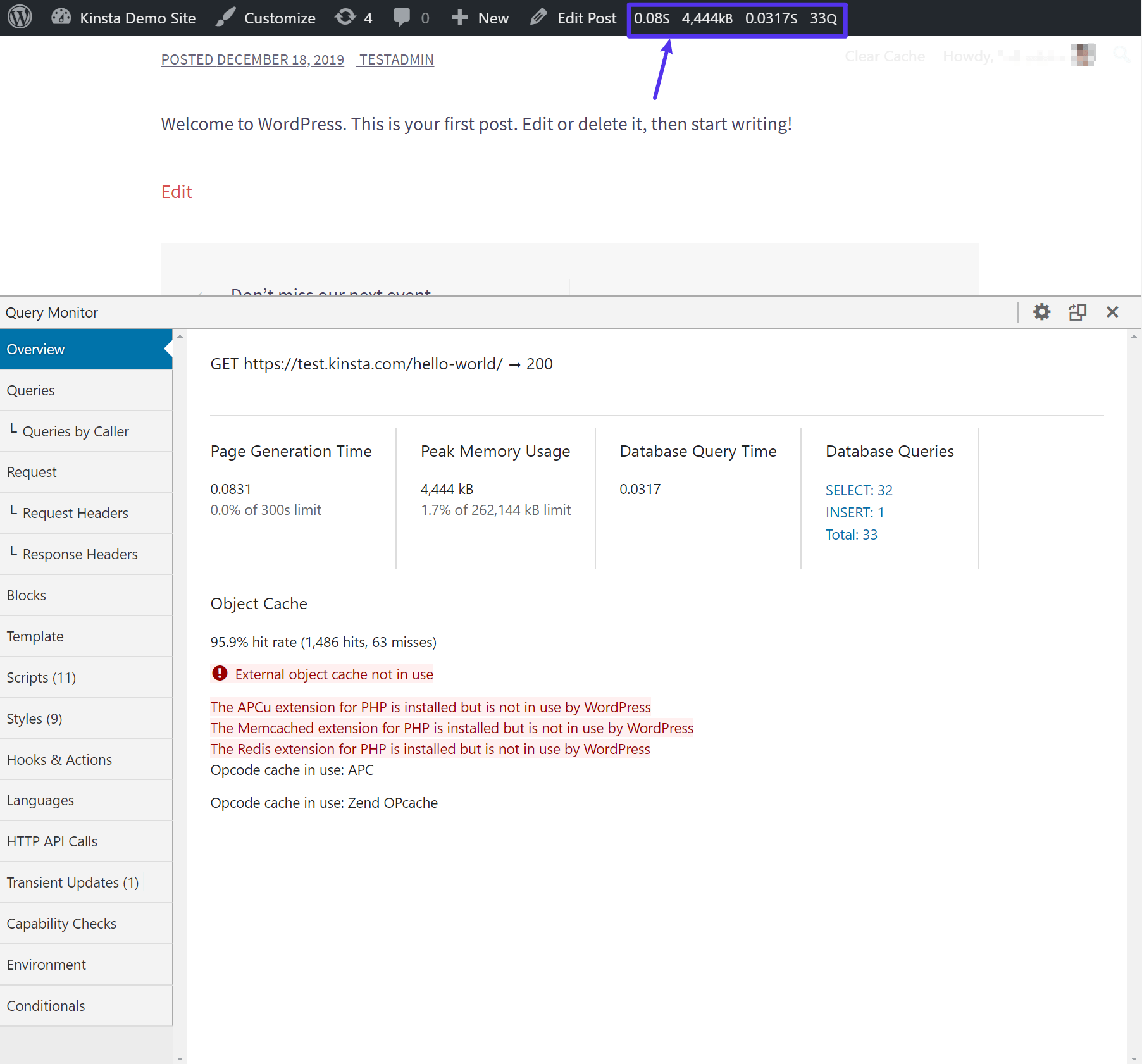 El plugin Query Monitor