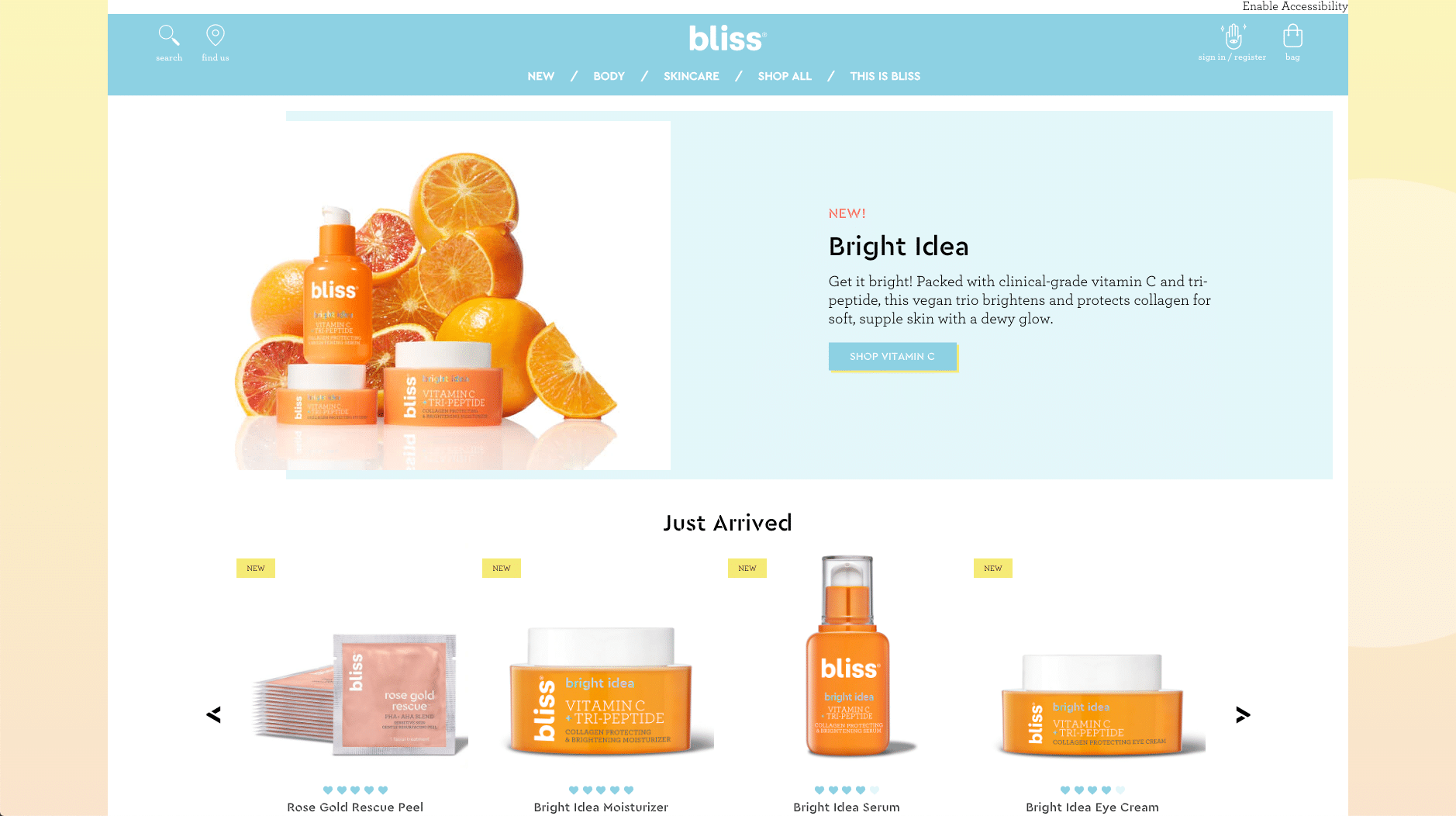 Bliss, compañía de cuidado de la piel