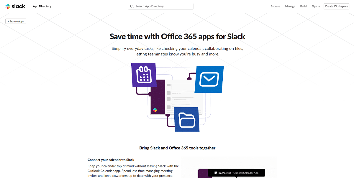 Integración de la Oficina de Slack 365