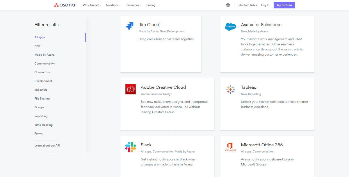 Integraciones de Asana