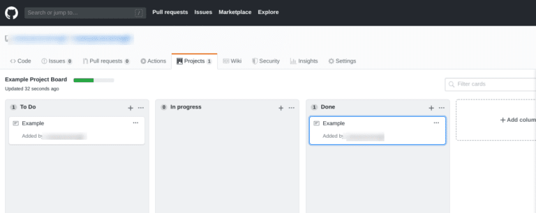 La pestaña 'Proyectos' de GitHub