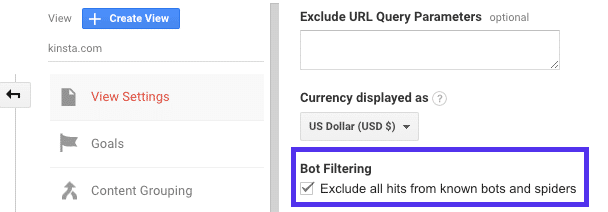 Filtrado de botes en Google Analytics