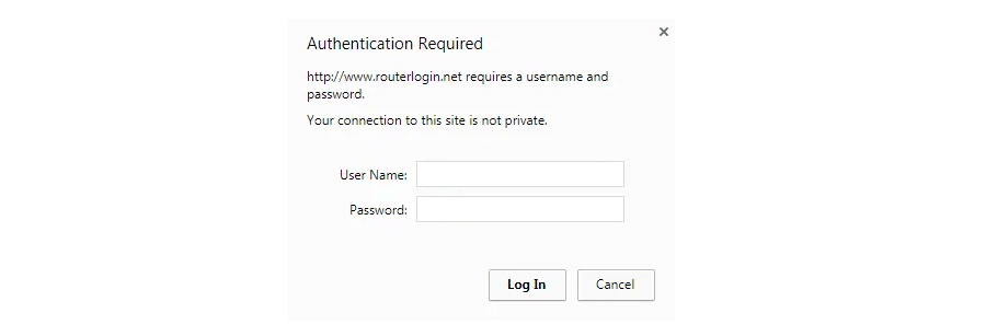 Ejemplo de un aviso de acceso al router