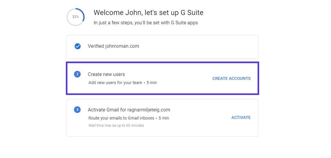 Creación de nuevos usuarios de la Suite G