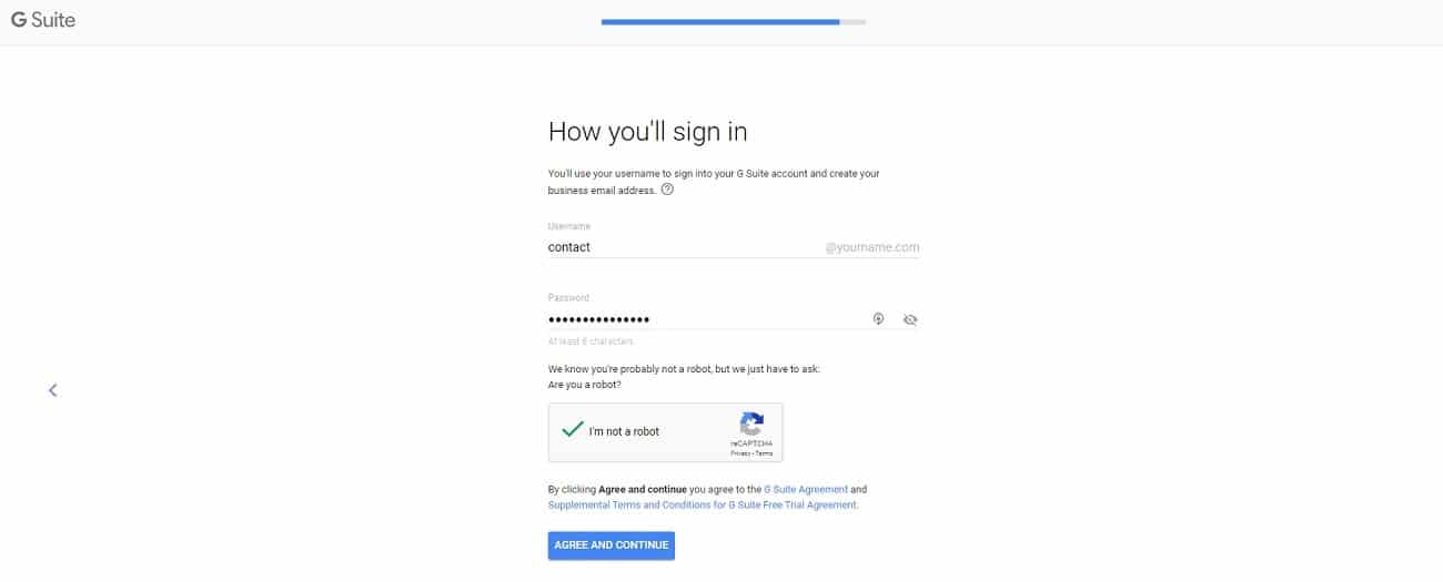 G Suite nueva dirección de correo electrónico creada