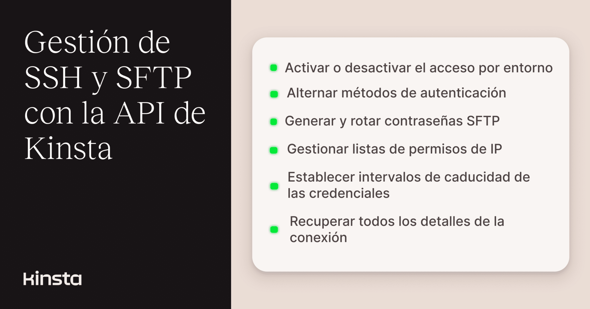 Gestiona el acceso SSH y SFTP con la API de Kinsta