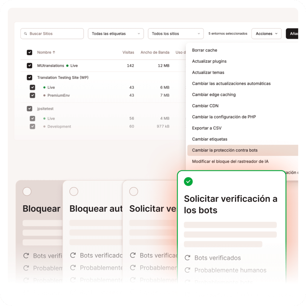 Configurar la protección contra bots de Kinsta es rápido y fácil.